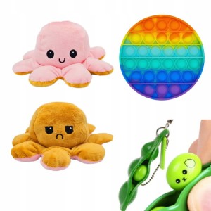ZESTAW SQUISHY PUSH BUBBLE FIDGET TOYS OŚMIORNICA