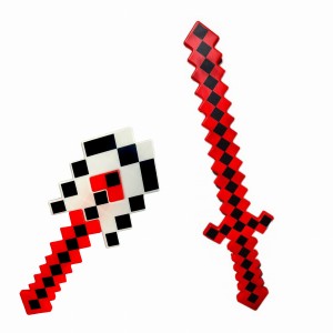 MIECZ ŁOPATKA ZESTAW MINECRAFT BROŃ DŹWIĘK LED W2