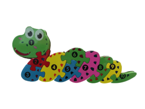 PUZZLE EDUKACYJNE DREWNIANE CYFERKI WĄŻ 10 EL