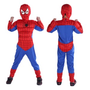 STRÓJ PIKOWANY SPIDERMAN KARNAWAŁ KOSTIUM MIĘŚNIE JASNY