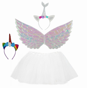 STRÓJ MAGICZNY JEDNOROŻEC TĘCZA UNICORN + ROGI x2