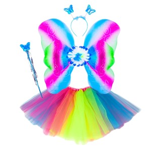 STRÓJ TĘCZOWA WRÓŻKA MOTYL ZESTAW 4w1 MOTYLEK