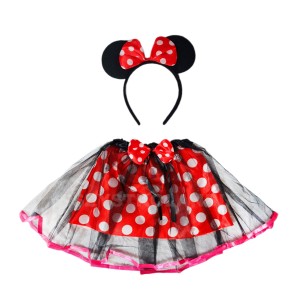STRÓJ KOSTIUM MYSZKA MINNIE MIKI TUTU SPÓDNICZKA USZY