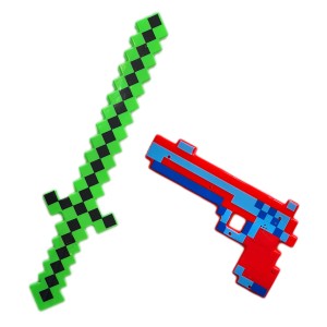 MIECZ PISTOLET ZESTAW MINECRAFT BROŃ DŹWIĘK LED