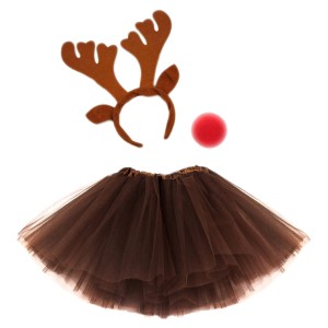 STRÓJ RENIFER JELONEK SARENKA BAMBI TUTU PRZEBRANIE SPÓDNICZKA + OPASKA