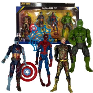 FIGURKI AVENGERS AQUAMAN SPIDERMAN HULK KAPITAN AMERYKA ZOMBIE LED 16 cm