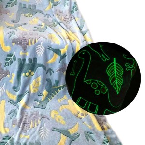 KOC ŚWIECĄCY W CIEMNOŚCI 150x200 DINOZAURY BLANK GLOW DINO LEKKI PUSZYSTY