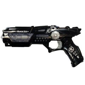 PISTOLET BLACK ICE NA BATERIE ŚWIECI DŹWIĘK CZARNY ZABAWKA