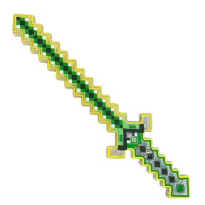 MIECZ MINECRAFT PIXEL BROŃ DIAMENTOWY DŹWIĘK ŚWIATŁO LED 62 cm  
