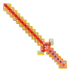 MIECZ MINECRAFT PIXEL BROŃ DIAMENTOWY DŹWIĘK ŚWIATŁO LED 62 cm 