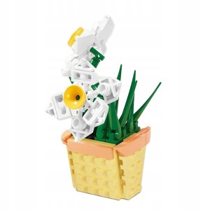 KLOCKI KONSTRUKCYJNE KWIAT STOKROTKA 105 ELEMENTÓW UKŁADANKA FLOWERS DZIECI