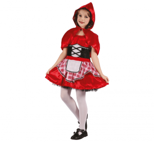 STRÓJ CZERWONY KAPTUREK 120/130 CM KARNAWAŁ HALLOWEEN PELERYNA PRZEBRANIE