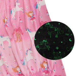 KOC ŚWIECĄCY W CIEMNOŚCI 150x200 WRÓŻKA JEDNOROŻEC LEKKI PUSZYSTY UNICORN
