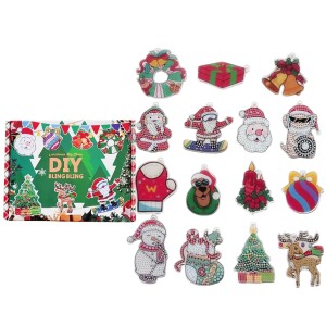 ZESTAW OZDÓB ŚWIĄTECZNYCH DIAMENTOWA MOZAIKA BRELOK ZAWIESZKA DIY 15