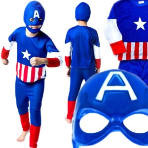 STRÓJ KOSTIUM KAPITAN AMERYKA + MASKA SUPERBOHATER AVENGERS