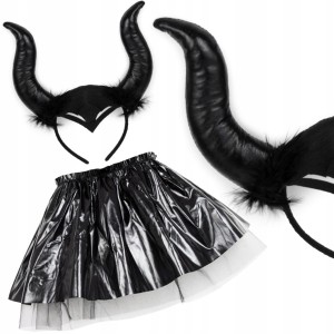 STRÓJ CZAROWNICA MALEFICENT PRZEBRANIE DIABOLINA CZARNY DIABEŁ