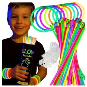 BRANSOLETKI ŚWIECACE FLUORESCENSYJNE 100 SZT