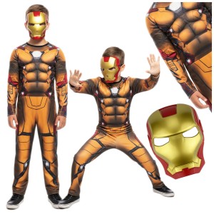 STRÓJ KOSTIUM IRON MAN IRONMAN Gold MIĘŚNIE + MASKA 