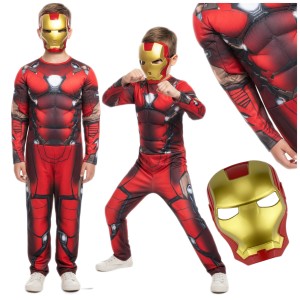 STRÓJ KOSTIUM IRON MAN IRONMAN Red MIĘŚNIE + MASKA 