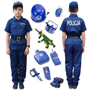 POLICJANT STRÓJ KARNAWAŁOWY POLICJA  PRZEBRANIE KOSTIUM + AKCESORIA 