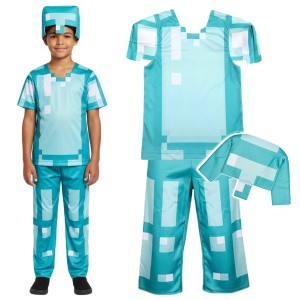 MINECRAFT KOSTIUM STEVE ZBROJA DIAMENTOWA STRÓJ NA BAL PRZEBIERAŃCÓW