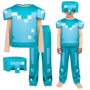 MINECRAFT KOSTIUM STEVE DIAMOND ZBROJA DIAMENTOWA STRÓJ NA BAL PRZEBIERAŃCÓW