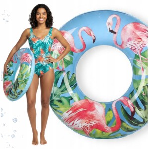 KOŁO DO PŁYWANIA DMUCHANE DLA DZIECI i DOROSŁYCH 90 cm FLAMING BASEN PLAŻA