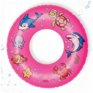KOŁO DMUCHANE DO PŁYWANIA DELFIN 60 cm DLA DZIECI PLAŻA BASEN RYBKI GWIAZDA (1)