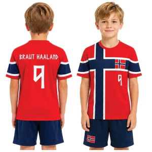 KOMPLET PIŁKARSKI Haaland NORWEGIA STRÓJ SPORTOWY